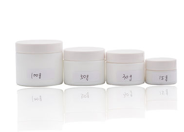 Frascos de creme vazios brancos compactos com as tampas para os cosméticos 15g 30g 50g 100g