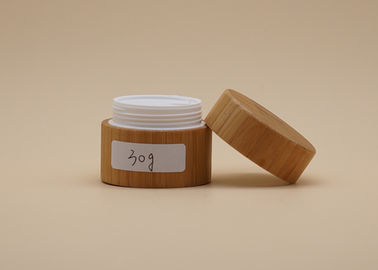 Volume interno plástico 15g 30g dos recipientes cosméticos de bambu da forma redonda