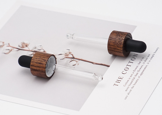 Conta-gotas de vidro da pipeta com os tampões de bambu diferentes do conta-gotas de Lenghts para garrafas