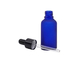 A garrafa de óleo essencial de vidro cosmética do conta-gotas geou 100ml azul com o conta-gotas plástico