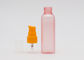 As garrafas plásticas recarregávéis matte do pulverizador 60ml do rosa 18mm com névoa fina alaranjada bombeiam
