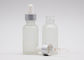O conta-gotas transparente geado do óleo essencial engarrafa 30ml, garrafas de vidro cosméticas do conta-gotas