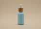 Colora garrafas de óleo essencial dos azul-céu 15ml 30ml do revestimento com conta-gotas de bambu
