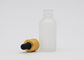 garrafas de vidro claras geadas 50ml de óleo essencial de garrafa de óleo com o conta-gotas matte do ouro