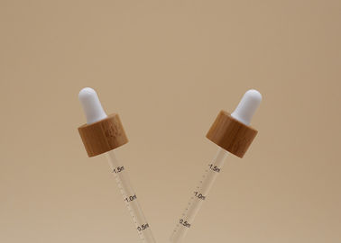 Conta-gotas de bambu 18mm do óleo essencial do colar com a pipeta do vidro da escala da impressão