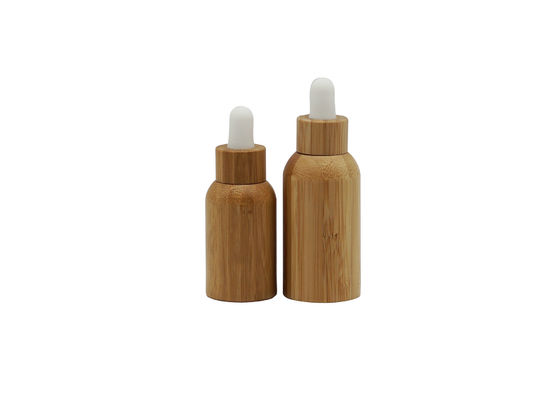 garrafa de vidro de bambu natural do óleo essencial do Odm do conta-gotas 30ml