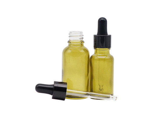 Impressão de vidro verde cosmética da tela do conta-gotas da garrafa do óleo 30ml essencial