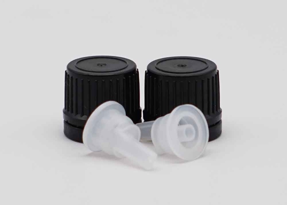 18mm 20mm preto plástico tamper prova de parafuso tampa para garrafas