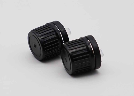 18mm 20mm preto plástico tamper prova de parafuso tampa para garrafas