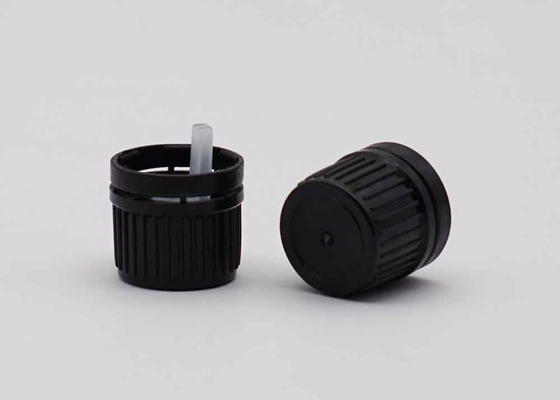 18mm 20mm preto plástico tamper prova de parafuso tampa para garrafas