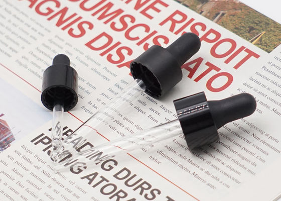 o conta-gotas de vidro 24mm preto de 15mm 18mm introduz com pipeta o tampão plástico liso para garrafas