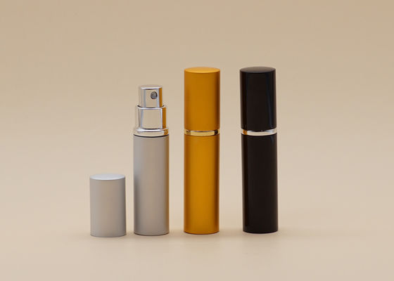 o pulverizador de vidro do reenchimento de alumínio do ouro 5ml engarrafa a manipulação da superfície de impressão da tela de seda do perfume