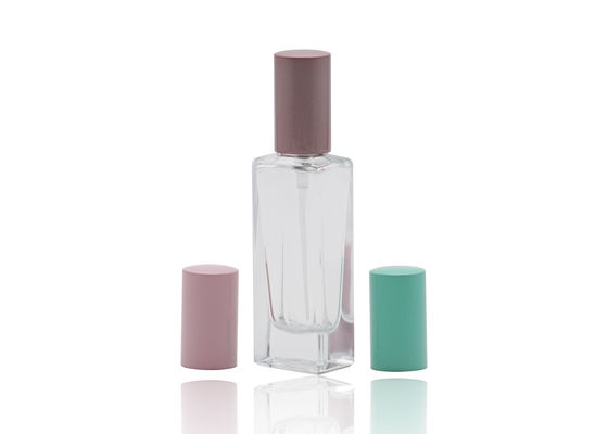garrafa cosmética do pulverizador 15ml, garrafa de perfume de vidro vazia recarregável da parede grossa com tampão colorido