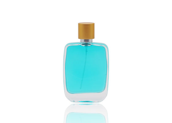 Garrafa de perfume cosmética quadrada da forma 50ml com a pressão FEA15 na bomba do perfume