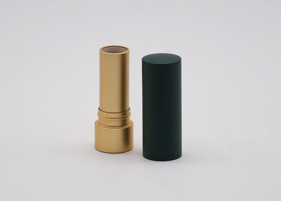 Cylindrical 3.5g Green Color Empty Lipstick Tube Hot Stamping Logo